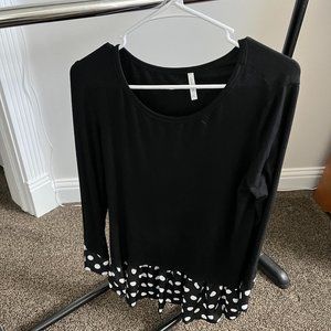 Black and white polka dot top